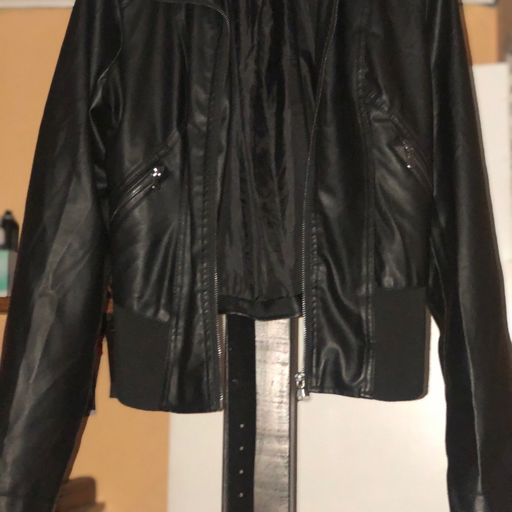 Black leather jacket
